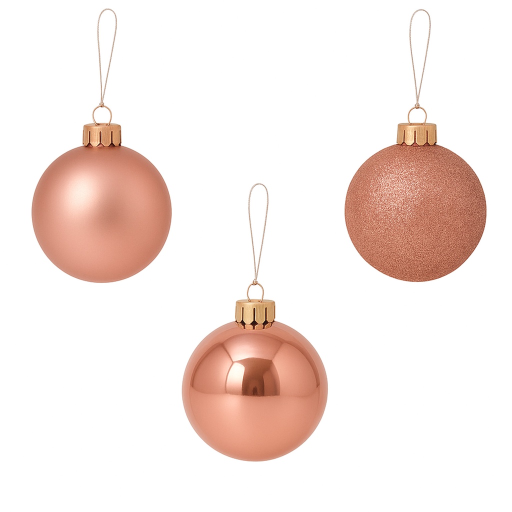 Bola navidad 7cm 20pcs rose gold