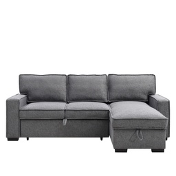 [230012325] Sofá seccional cama Guido gris oscuro