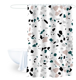 [230025044] Cortina de baño terrazzo 180x180cm