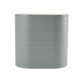 [230038702] Papelero plástico estriado gris