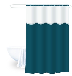 [230038915] Cortina baño PEVA turquesa 180x180cm