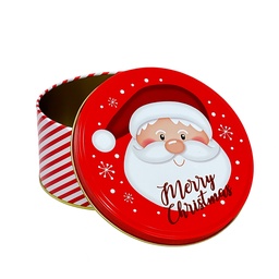 [230042500] Caja lata navidad redonda pascuero rojo 17cm